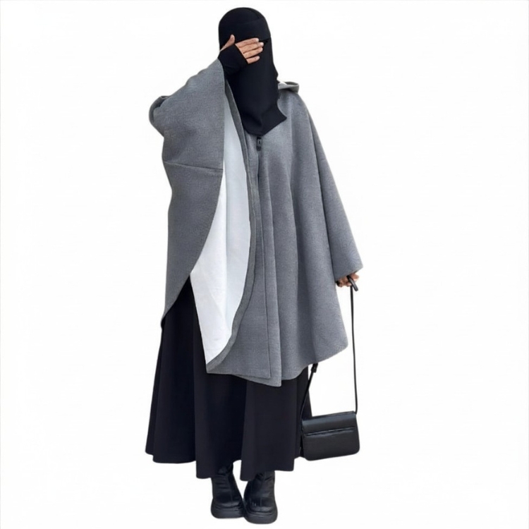 poncho gris